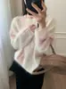 Suéter de Punto Suave de Cachemira y Seda con Estampado Degradado Multicolor Estilo Coreano Nuevo Otoño 2026 para Mujer