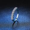 Anel de Diamante Mossam Feminino Prata Esterlina 925 Família T Moissanita Anel Estrela Cintilante Princesa Diamante Sete Fileiras Seiko Tom Vibratório Venda Quente