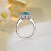 Huevo de paloma 8*10 Diamante de alto carbono Tan San Zi Plata S925 anillo de zafiro simulado anillo de diamante anillo de propuesta europeo y americano