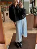 Moda Nueva Primavera y Verano 2026 Falda Midi Elegante de Corte A Estilo Europeo y Americano Transfronterizo Falda Versátil para Mujer para el Trabajo