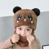 Cachecol Chapéu Urso Fofo de Inverno Quente Tudo-em-Um Chapéu Estudante Lã de Cordeiro Estilo Coreano Chapéu Feminino Máscara Chapéu de Pelúcia