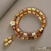 Pulsera de Material Antiguo de Ciprés de Acantilado Taihang Estilo Étnico Pulsera de Madera Juguete Escultura en Madera Cuentas Budistas Pulsera de Cuentas de Oración Wenwan Mayoreo