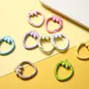 Fecho de Mola de Morango Colorido DIY, Fecho para Pendurar Contas, Peças de Chaveiro de Liga, Pingentes para Bolsa e Fone de Ouvido