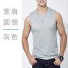 Chaleco de malla de seda de hielo de verano para hombre, deportivo, fitness, secado rápido, hueco, camiseta interior de tirantes anchos, camiseta sin mangas al por mayor