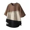 Ropa para Hombre Fengshe / Camiseta de Manga Corta Pesada Nueva 2026 para Hombre, Verano, Patchwork, Talla Grande, Corte Holgado