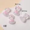Acessórios de Resina DIY Desenho Animado Lantejoulas Rosa Gatinho Artesanal Cola de Chantilly Grampo de Cabelo Capa de Celular Adesivos que Brilham no Escuro
