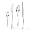 Amazon Transfronterizo Kaya Acero Inoxidable Vajilla Occidental Cuatro Piezas Hotel Restaurante Cuchillo para Bistec, Tenedor y Cuchara Chapado en Oro