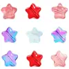 Novo Estilo Furo Reto 8mm Estrela de Cinco Pontas Contas de Vidro, Contas de Vidro Transparentes, Acessórios para Joias DIY Feitos à Mão, Materiais de Acessórios