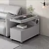 Mesa lateral de sofá, armário lateral simples e multifuncional móvel para armazenamento, mesa de centro inteligente para sala de estar com rodas, luxo leve