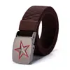 Cinturón de Lona para Hombre Hebilla Automática Casual Versátil Moda Cinturón Forrado Engrosado Nylon Traje de Trabajo Entrenamiento Militar Cinturón de Moda