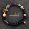 12 Pulseras de Doce Constelaciones, Pulseras de Cristal para Mujeres y Hombres, Abalorios Hechos a Mano, Piedras Naturales, Ocho Planetas, Estilo Popular Transfronterizo