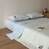 Capa de Cama de Fibra Modal Refrescante de Ganso Grande Coreano Conjunto de Três Peças Urso de Desenho Animado Renda Colcha de Verão Colcha de Ar Condicionado