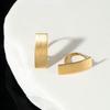 Plata Esterlina S925 Estilo Coreano Diseño Nicho Cepillado Geométrico Aretes Estilo Coreano Simples para Mujer Aretes Personalizados de Alta Gama