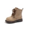 Botas de Terciopelo para Niños Estilo Coreano Otoño e Invierno Nuevas Botas para Niñas Suela Gruesa Cremallera Lateral Niños Algodón Suela Suave Botas Cortas