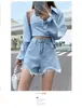 Jeans negros ajustados de tiro alto elásticos adelgazantes, shorts ajustados, hot pants rectos de pierna ancha para mujer, nuevo estilo verano 2023