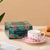 Estilo retro pintado à mão Tulipa flor de cerejeira leite café caneca de cerâmica copo de chá bonito feminino Milk Cup