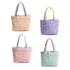 Bolsa Tote Acolchoada em Algodão com Design de Coração Acolchoado, Feita Sob Medida pelo Fabricante, Bolsa de Ombro Único, Grande Capacidade de Armazenamento, Para o Dia a Dia, Bloqueio de Cores