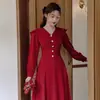 Vestido Vermelho Toast de Alta Qualidade para a Noiva, Novo Modelo 2026, Adequado para Uso Diário, Recepção do Casamento, Anfitriã, Longo Vestido de Noite