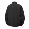 Jaqueta masculina em estoque para primavera e outono, gola alta, estilo workwear, espessada, cor sólida, corte solto, à prova de vento, para homens de meia-idade e jovens, vestuário esportivo externo