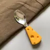 Cuchillo y Tenedor Cuchara para Queso Fruta Creativos Lindos Vajilla para Comida Occidental Cuchillo para Untar Mantequilla Tostada Mermelada y Tenedor Pequeño