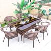 Mesa y silla de ratán para exterior, balcón, villa, patio, ocio, sofá, jardín, impermeable, resistente al sol, muebles combinados