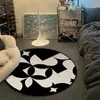Dormitorio Minimalista en Blanco y Negro para Niños Alfombra Negra 8 Esterilla Antideslizante para Piso 8 Sala de Estar en Casa Foto Ins Cama de Dormitorio