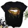 Talla Europea TransfronterizaCamiseta de Moda para Mujer Estampado de Corazón de Leopardo Negro Top Gráfico de Manga Corta para Mujer