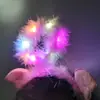 Nueva diadema luminosa de orejas de conejo con plumas para el pelo, accesorio para el pelo de concierto en lugar escénico, diadema de actuación, suministro para mercado nocturno, venta al por mayor