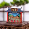Imanes de Refrigerador de Madera de Nanjing Hechos a Medida Venta al por Mayor Souvenirs Turísticos Artesanías Ciudad Pegatinas Magnéticas Productos Culturales y Creativos