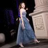 Vestido de Noche para Mujer 2026 Estilo Verano, Elegante y Digno Vestido Largo, Adelgazante Azul Estilo Hada Vestido de Gala para Anfitriona de Banquete