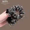 Elástico de Cabelo Brilhante de Cristal Luxuoso e de Alta Qualidade, Elástico de Cabelo Moderno de Alta Elasticidade para Penteados de Coque, Novo Elástico de Cabelo Estilo Coreano para Mulheres