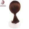 Una tarjeta con dos bandas de cuero anudadas tejidas a mano, anillo para el cabello, color a juego, tocado de cuerda trenzada, accesorios para el cabello coreanos