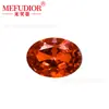 Gema Cultivada Importada Corindón Forma de Huevo Naranja-Rojo Ovalado Base Natural Fábrica Venta al por Mayor Anillo Accesorios para Collares