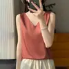 Camisole de Cetim em Estoque Nova Moda Feminina Primavera/Verão 2026 Estilo Curto Slim Fit com Alças Largas Camisole Interna Top Regata