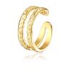 Anillos Abiertos Ajustables Estilo Europeo y Americano, Acero Inoxidable Chapado en Oro, No se Desvanecen, Modernos, Versátiles, Anillos de Acero Inoxidable de Lujo Ligero al por Mayor