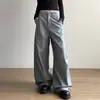 Calças americanas plissadas de corte curvo para homens e mulheres, calças retas casuais versáteis e soltas, calças de verão da moda plus size para mulheres