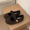 Sapatos peludos cinza estilo retrô para noite para mulheres, calçados de inverno para uso externo, sapatos Mary Jane de bico redondo com aumento interno de altura e solas grossas, estilo Birkenstock