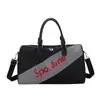 Dropshipping Internacional Bolsa de Mão Feminina com Patchwork de Letras, Bolsa de Viagem, Mochila Esportiva Portátil para Fitness, Casual da Moda