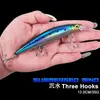 Boao Láser Señuelo de Pesca Cuchara Boca Larga Lanzamiento Lejano Duro JI Nuo Daimino Tres Ganchos Hundimiento Agua Plomo Lubina Pez Negro Señuelo Artificial