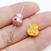 Cuentas espaciadoras de calabaza de aceite con goteo de oro estilo chino con agujero pasante, monedas de la fortuna, accesorios para pulseras DIY que atraen la riqueza