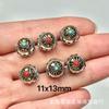 Retro Xizang Aleación Bicolor Bola Hueca Cuentas Zagiram Accesorios Pulsera Collar Accesorios DIY