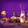 Decoração de Festa de Halloween Decoração de Cupcake Rosa de Terror Caveira Lápide Morcego Abóbora Suprimentos de Decoração