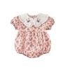 Roupas Hakkha Florais de Verão para Bebê Menina Roupas de Escalada para Bebê Menina Conjunto de Roupas com Saco de Fartura de Manga Curta Estilo Ocidental Roupas de Escalada para Lua Cheia