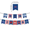 Decoración del Día de la Independencia de Estados Unidos estrella de cinco puntas corazón de amor EE. UU. banderín de tracción banner de letras FELIZ 4 DE JULIO venta al por mayor