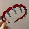 Faixa de Cabeça Ondulada com Cabeça de Caveira Aveludada para Mulheres 2025 Nova Faixa para Lavar o Rosto Estilo Fashion Presilha de Cabelo Coque de Cabelo Acessório de Cabeça