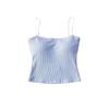 Verão Nova Moda Feminina Europeia e Americana Cor Sólida Dupla Camada Contrastante Sling (Incluindo almofada torácica) Colete C73427