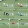 Pendientes de resina con agujeros para las orejas, estilo japonés y coreano. Pendientes de estudiante con amor, pequeños, frescos y lindos, con estrella de cinco puntas, sin agujeros para las orejas.