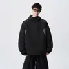 Chaqueta de algodón con capucha de alta gama para hombre, chaqueta abrigo de trabajo casual americano de moda para exteriores, diseño holgado