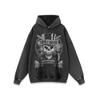 Suéter con capucha extragrande con estampado de calaveras de moda callejera europea y americana para hombres y mujeres, sudadera con capucha vieja lavada pesada de invierno
