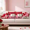Funda de Almohada Forma de Corazón para San Valentín Juego de 4 Piezas Funda de Cojín para Sofá Estampada de Lino Sintético Muebles Suaves para Sala de Estar Funda de Almohada Venta al por Mayor